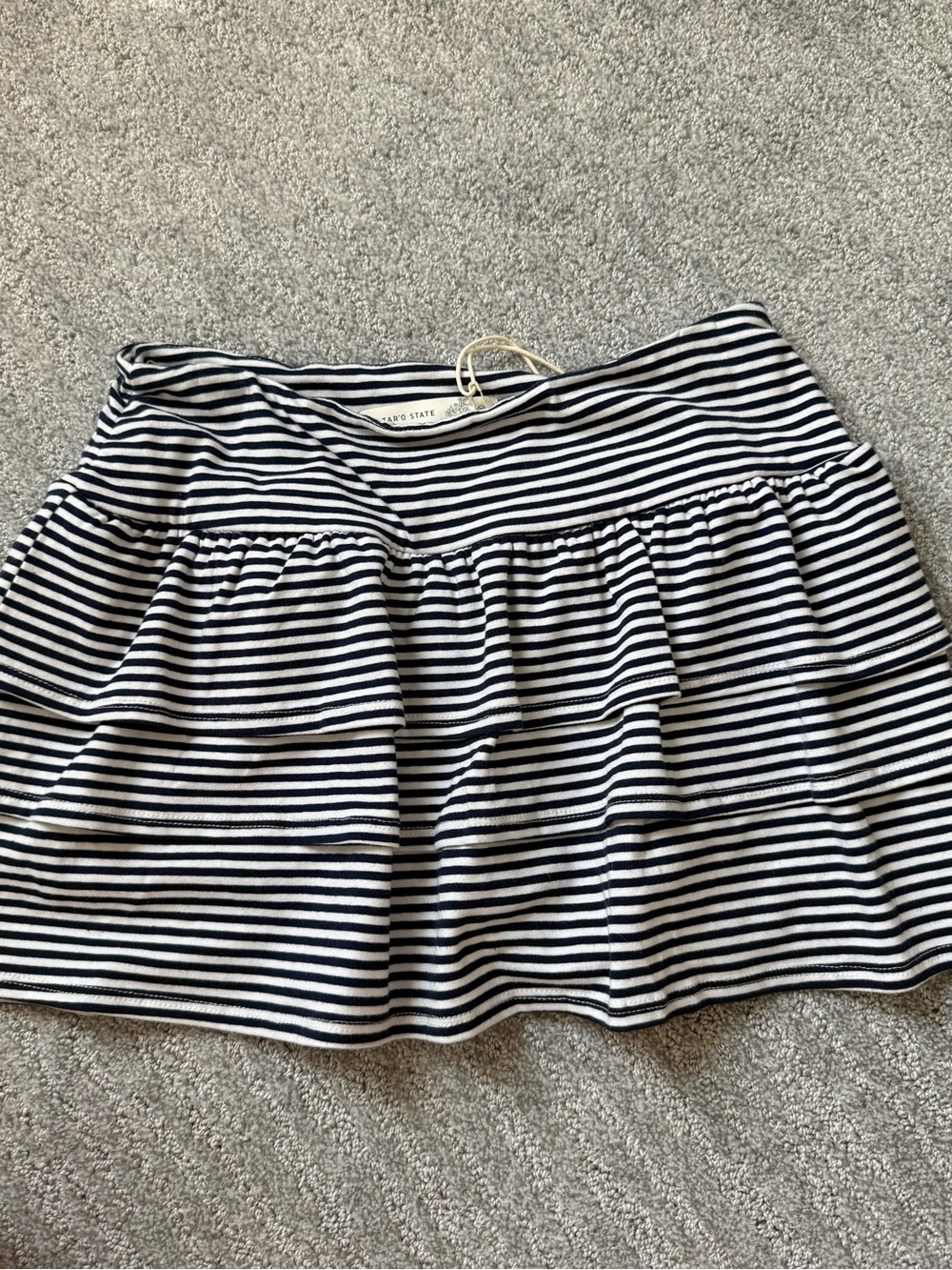 Altar'd State Navy and White Striped Skirt
